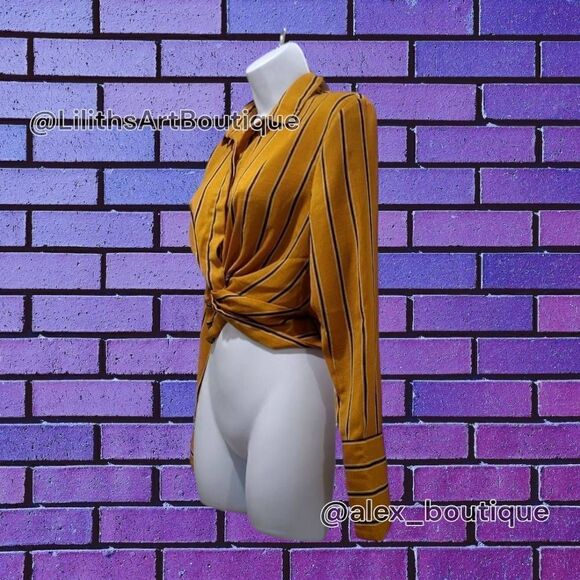 Windsor Collared Striped Croptop(K017)-Size Xs for Women - Picture 3 of 8